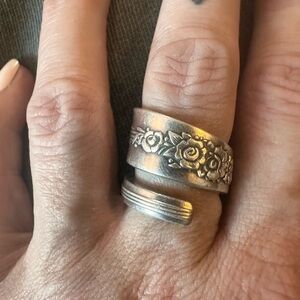Vintage silver plate spoon ring